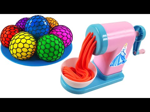 Satisfying Video | How To Make Rainbow Clay Noodle from Palydoh Balls Cutting ASMR RainbowToyTocToc