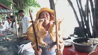 Cooking Food at My Homeland - Grilled chicken and Snake Fish