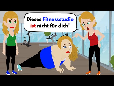 Dicke Frau wird im Fitnessstudio gemobbt + Bonus eine Geschichte | Deutsch lernen