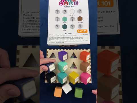 Follow the clues to pack the color cubes onto the tray. #puzzlesolving #puzzle