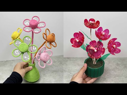 Diy Plastic Bottle flower Craft Ideas | Ide bunga hias dari botol plastik