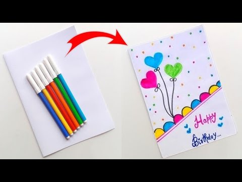 😍 Easy & Beautiful handmade Happy Birthday greeting card/ diy greeting card for happy birthday easy