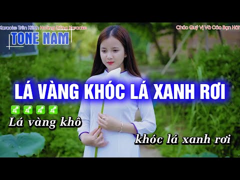 [ KARAOKE ] Lá Vàng Khóc Lá Xanh Rơi Tone Nam ( HAY NHẤT ) Hoàng Dũng Karaoke