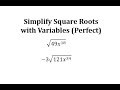 Simplifying Square Roots with Variables