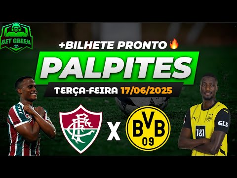 PALPITES DE FUTEBOL PARA HOJE 17 06 2025 (TERÇA-FEIRA) + BILHETE PRONTO | BET GREEN 🍀