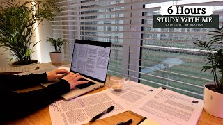 6 HOUR STUDY WITH ME | Background noise, 10 min Break, NO MUSIC | 50/10 POMODORO