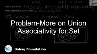 Problem on More on Union Associativity for Set
