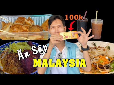 🇲🇾 Thử cầm 100k ăn sập chợ sáng Malaysia | Thương Team Lâm Vlog Ăn Sập Malaysia #6
