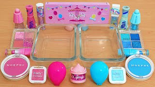 Pink vs Blue - Mixing Makeup Eyeshadow Into Slime ASMR