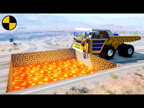 Cars vs Giant Minecraft Lava Pit 😱 BeamNG.Drive