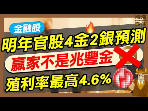 【金融股】明年官股4金2銀預測，贏家不是兆豐金，殖利率最高4.6%｜《老牛夜夜Talk》EP219