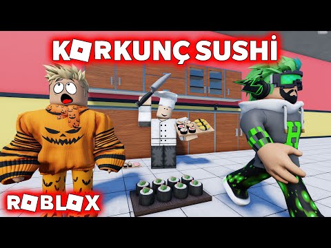 Master Chefe Katıldık Adamlar Canavar Çıktı w/ HAN KANAL | Roblox Scary Sushi