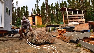 Wrecking Deck, Removing Big Boulder at Cabin