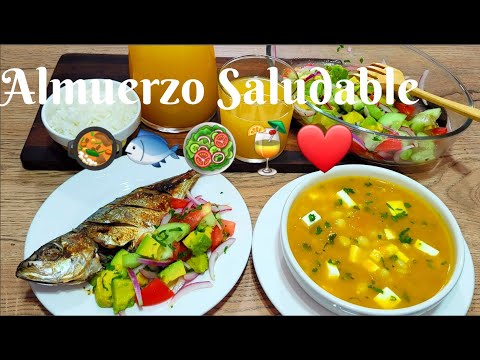 ♨️🇪🇨ALMUERZO SALUDABLE ✅️SOPA DE ZAPALLO 🍲PESCADO 🐟A LA PLANCHA CON ENSALADA 🥗🥑🥒Y JUGO 🍹🍊 #almuerzo