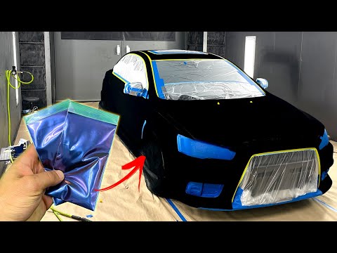 Spraying a HyperShift Over Musou Black (The World's Blackest Paint)