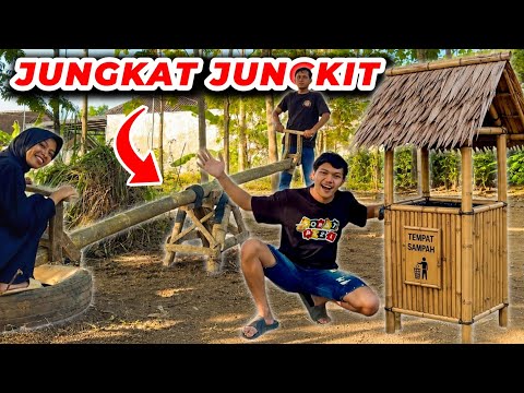 BIKIN JUNGKAT JUNGKIT & TEMPAT SAMPAH BAMBU DI RUMAH-RUMAHAN !!!
