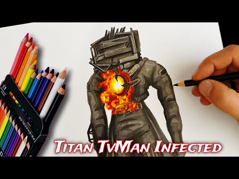 Drawing Titan Tv Man ( Infected ) | Skibidi Toilet Episode 77 Full | CunsArt - Dibujo TITAN TV