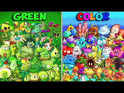 Team GREEN vs COLOR Plants - Who Will Win? - Pvz 2 Team Plant vs Team Plant