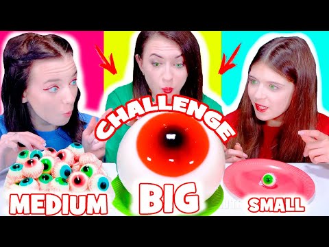 ASMR Big, Medium and Small Plate | Gummy Eyeballs Mukbang