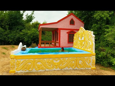 Build a beautiful house and the most beautiful bed pool [Full Videos]