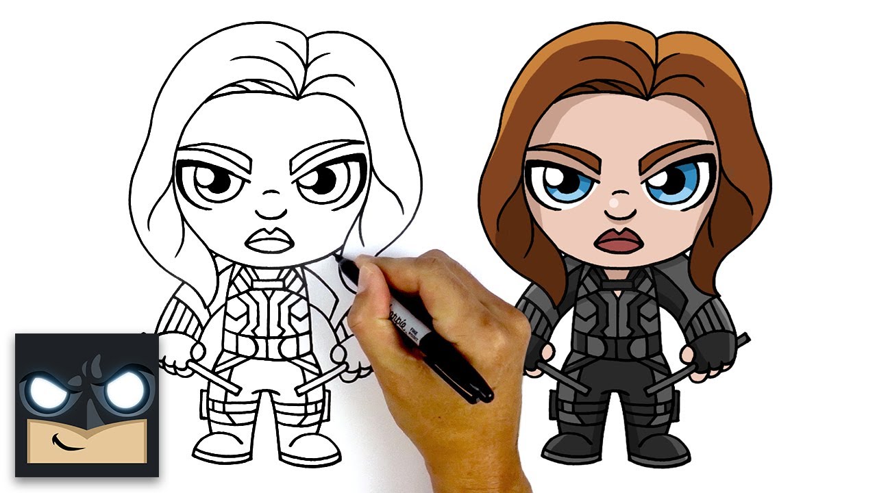 How To Draw Black Widow - Step By Step Tutorial