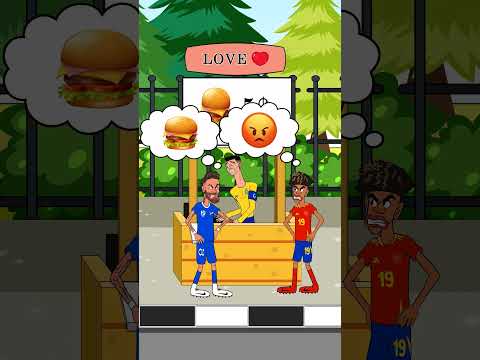 Ronaldo and Messi GREED VS LOVE selling Hamburger (Dont give up)