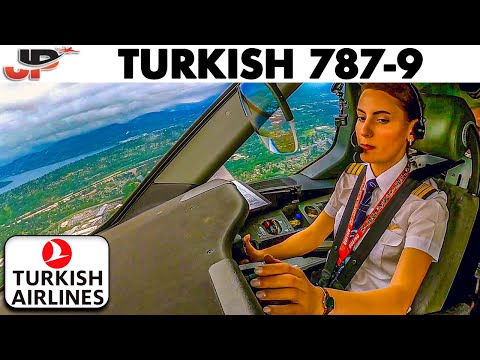 Turkish Airlines Boeing 787-9 Cockpit departing Seattle