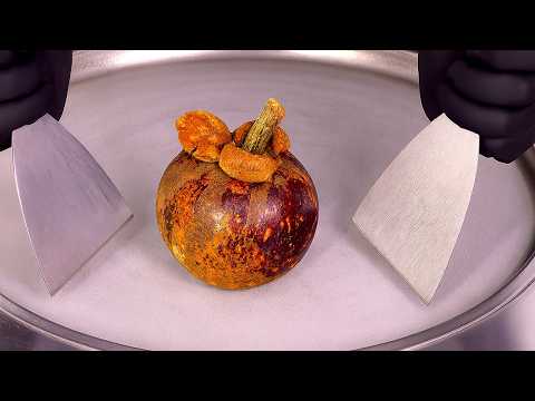 Mangosteen Ice Cream Rolls Are So Satisfying To Watch | ASMR