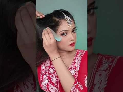 Very Easy Beginners Friendly Hairstyle With Maangtikka | Everyday Hairstyle For Newly Wed #shorts