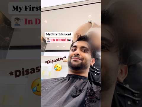 Dubai Mein Mera PEHLA HAIRCUT! *GANJA KR DIYA!!*😭💇🏻‍♂️😳 #haircut #dubai #vlog #shorts