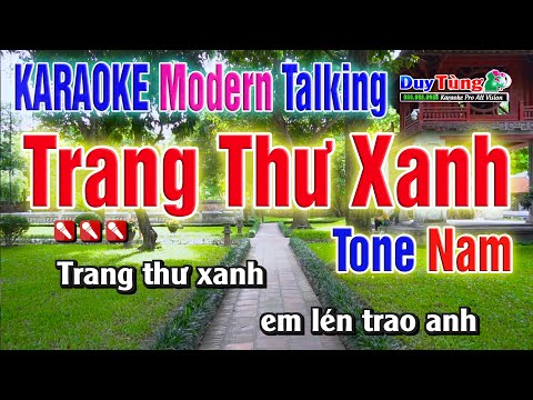 Karaoke || Trang Thư Xanh ( Một Mình Thôi ) Tone Nam – Modern Talking Độc Và Lạ  || Nhạc Sống Duy Tù