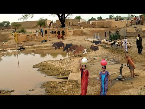 The Best Punjab  Village Life Near Pakistan India Border || Old Village Consists of Pure Mud Homes