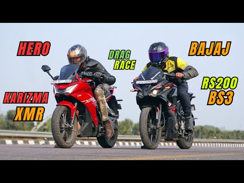 Bajaj Pulsar RS200 BS3 vs Hero Karizma XMR 210  Drag Race