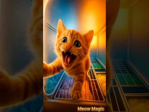 Kitten gets stuck in ice cream machine and starts glowing #cats #cattyrobo #catlovers