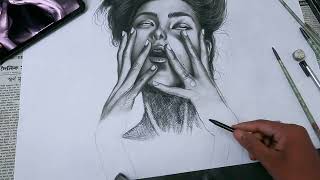 After long time I Drew a Realistic Portrait Using Charcoal