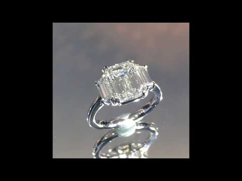 3 carat Emerald Cut Diamond 3-Stone Engagement Ring