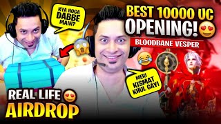 REAL LIFE AIRDROP 😲| 10K UC BLOODBANE VESPER OPENING😎| RP GIVEAWAY 🔥| PUBG MOBILE🔥 #topuplive