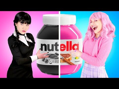 ROSA VS NERO: SFIDA CON IL CIBO - Mercoledì VS Enid. Sfida di Gotcha!