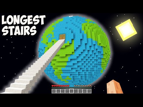 I found THE LONGEST STAIRS to THE EARTH HOUSE in Minecraft! This is THE BIGGEST PLANET BASE!