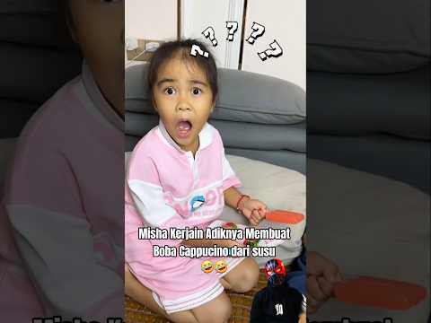 Misha Kerjain Adiknya Membuat Boba Cappucino dari susu 🤣🤣 #shorts #videolucu #ngakak #dubbing