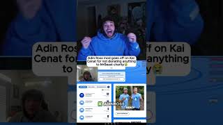 Adin Ross Mod WENT OFF On Kai Cenat For Not Donating To Team Water😳 #adin #funny #ishowspeed #clips