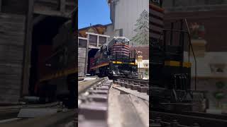 G Scale Locomotive Emerging from Tunnel
