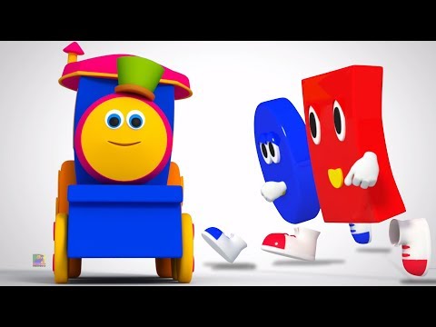 Bob o trem | cinco pequenas formas | formas canção | rima de berçário | Bob Five Little Shapes