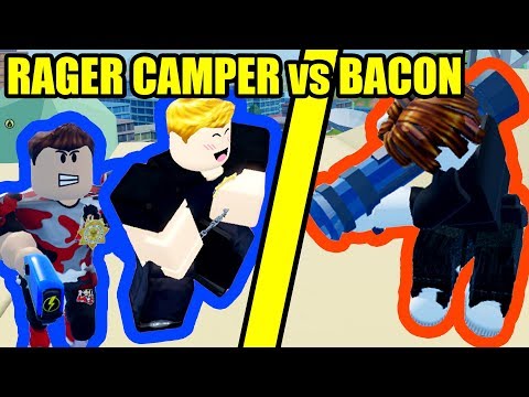 RAGE KID CAMPING COPS vs BACON HAIR in Roblox Jailbreak