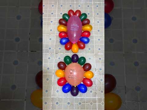Yellow HBD and Pink HBD Balloons Popping Reverse ASMR Satisfying and Relaxing