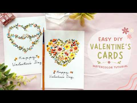 Easy DIY Valentines Day Card Ideas with Watercolors