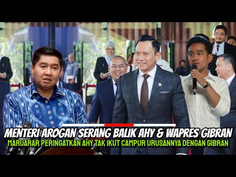 Menteri AROGAN SERANG Balik AHY & WAPRES Gibran! Maruarar Sirait PERINGATKAN AHY Tak Macam-macam!