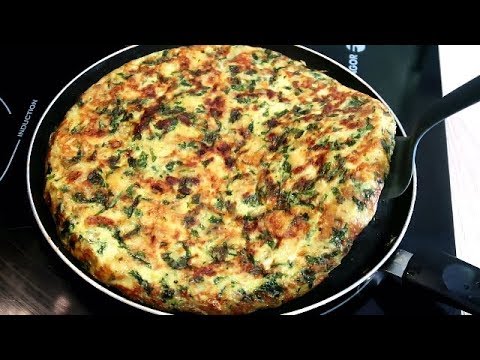 فطيرة السبانخ في المقلاة فكرة عشاء لاتفوكم لم تتذوقي مثلها