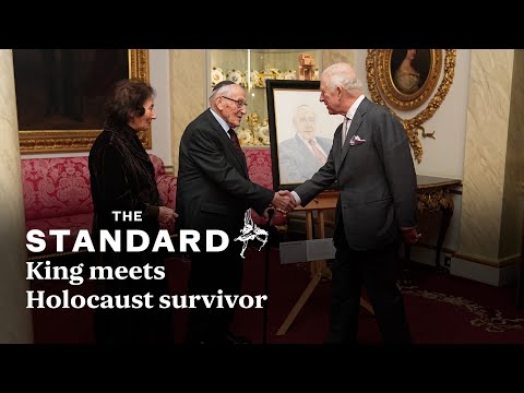 King Charles meets Holocaust survivor at reception