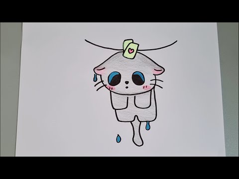 رسم للاطفال/رسم قطة كيوت / Drawing a cute cat step by step/easy drawing for kids